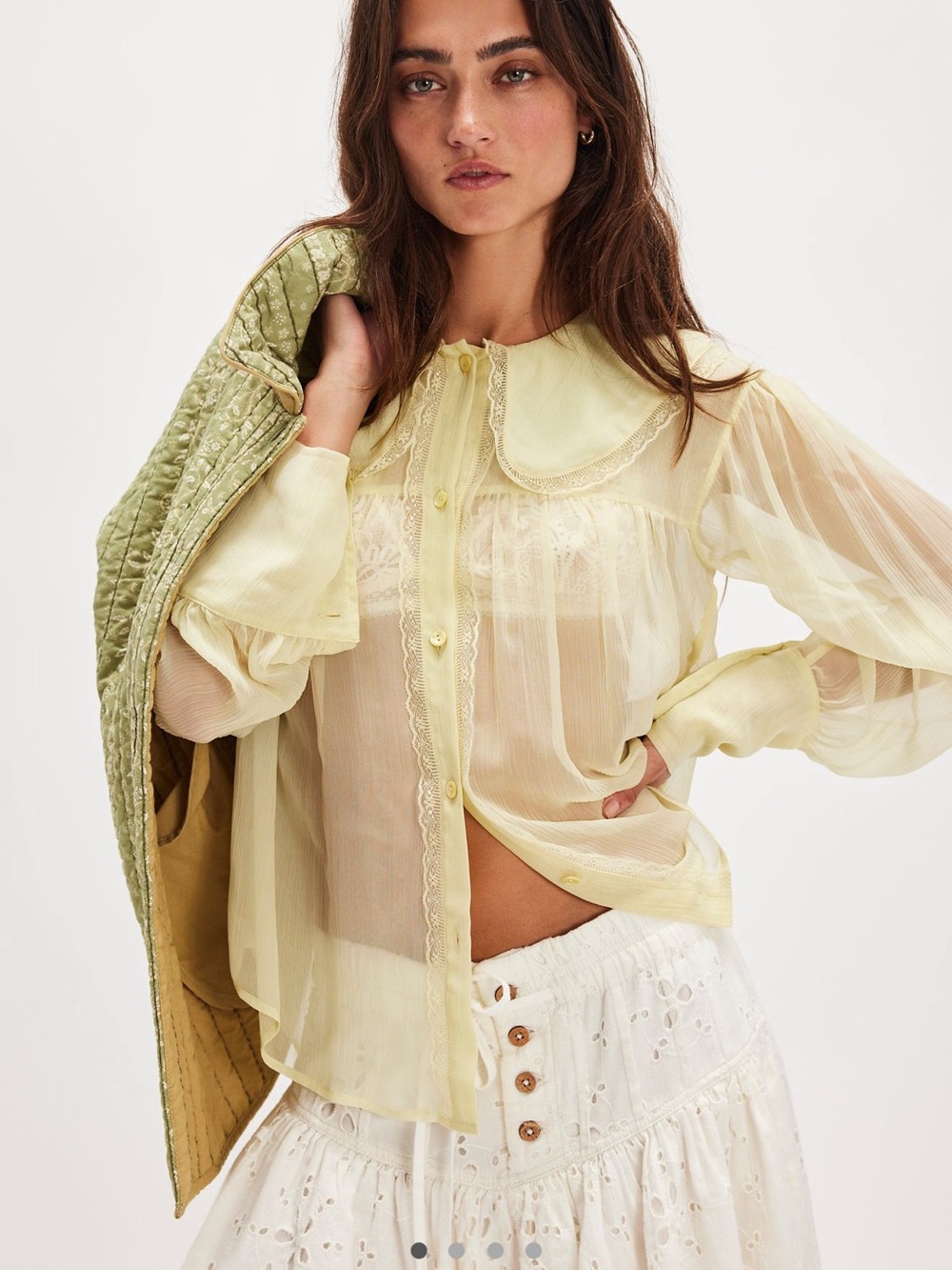 Free People Nigel Preston Pagen Blouse NWOT - Picture 3 of 7
